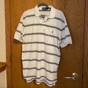 Men’s Polo Ralph Lauren, White and Navy Blue Striped, Size: Medium, NWT